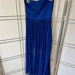 Sleeveless maxi w/ chiffon detail